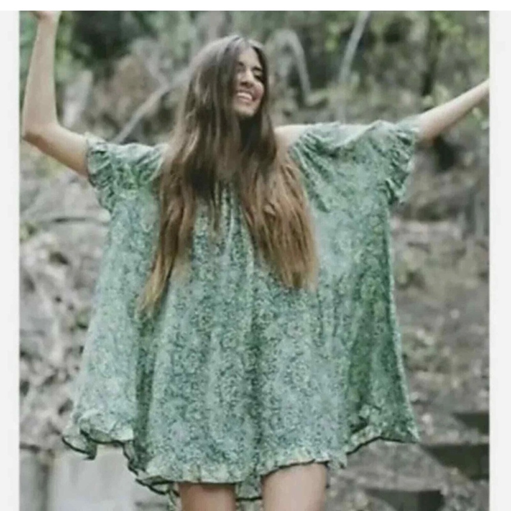 Natalie Martin 100% SILK Green Midi Dress